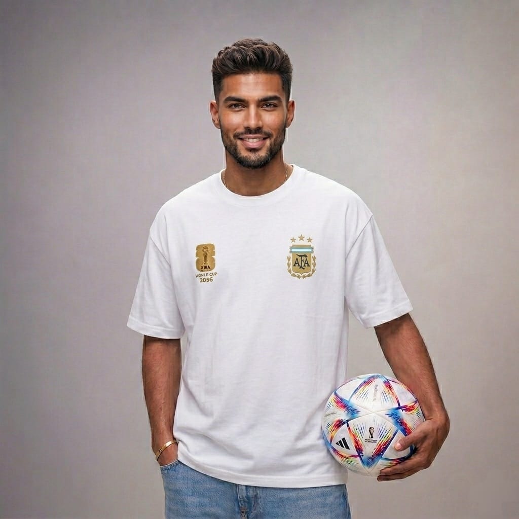 FIFA World Cup Drop Shoulder T-Shirt | Oversized Football Fan Tee | Premium 160 GSM Cotton