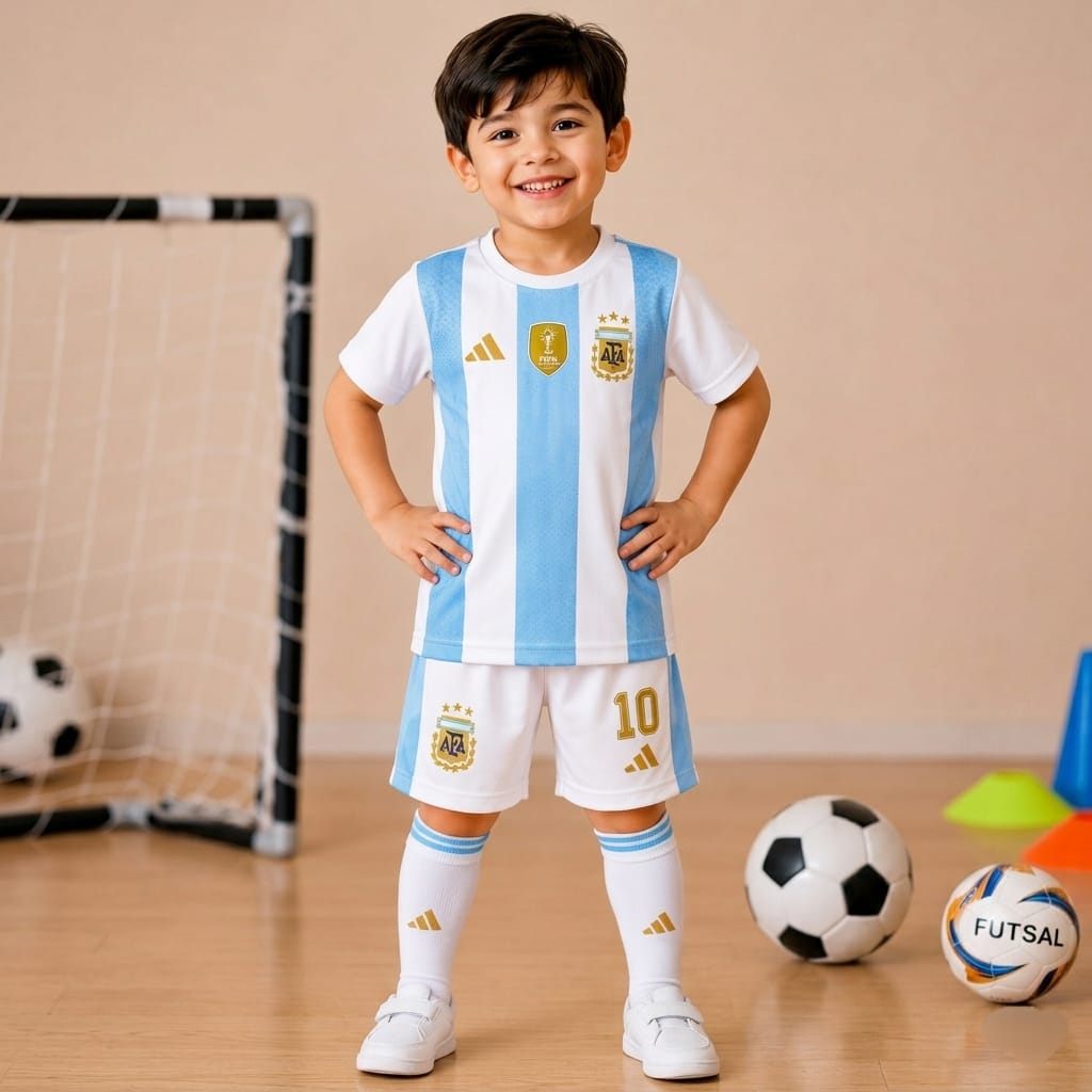 Baby World Cup Jersey Set | Kids Football Jersey & Pant Set | Full Sublimation | Age 2-12 Years